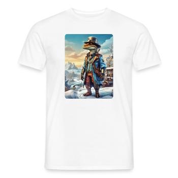 Steampunk Winterlandschaft Dino 1.6 - Männer T-Shirt - Weiß - Vorne - AI Model Male 178 dark (178cm)