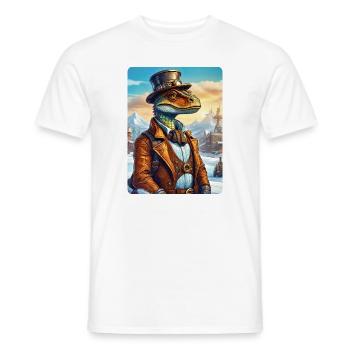 Steampunk Winterlandschaft Dino 1.18 - Männer T-Shirt - Weiß - Vorne - AI Model Male 178 dark (178cm)
