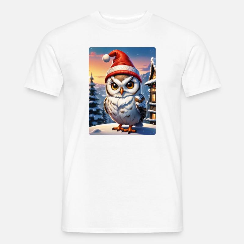 Anime Winterlandschaft Eule 1.2 - Männer T-Shirt - Weiß