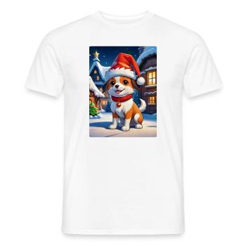 Anime Winterlandschaft Hund 1.4 - Männer T-Shirt - Weiß - Vorne - AI Model Male 178 dark (178cm)