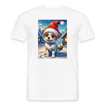 Anime Winterlandschaft Hund 1.10 - Männer T-Shirt - Weiß - Vorne - AI Model Male 178 dark (178cm)