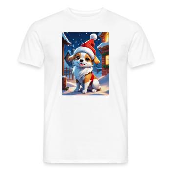 Anime Winterlandschaft Hund 1.5 - Männer T-Shirt - Weiß - Vorne - AI Model Male 178 dark (178cm)