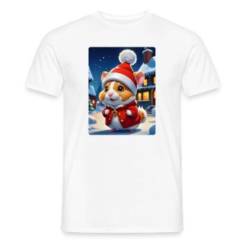 Anime Paysage D’hiver Hamster 1.8 - T-shirt homme - blanc - Devant - AI Model Male 178 dark (178cm)