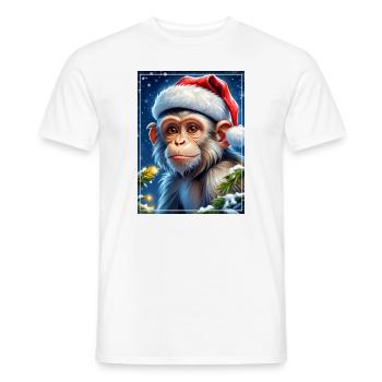 Winter Landscape Monkey 1.21 - Men's T-Shirt - white - Front - AI Model Male 178 dark (178cm)