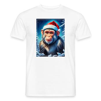 Singe Paysage D’hiver 1 1 14 - T-shirt homme - blanc - Devant - AI Model Male 178 dark (178cm)