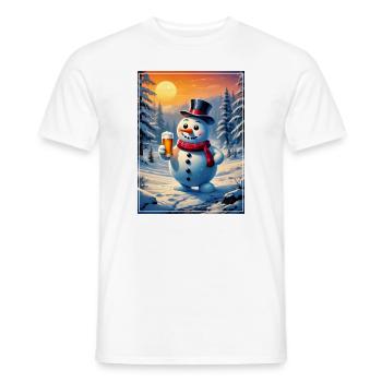 Bonhomme de neige de Noël Bière 1.7 - T-shirt homme - blanc - Devant - AI Model Male 178 dark (178cm)