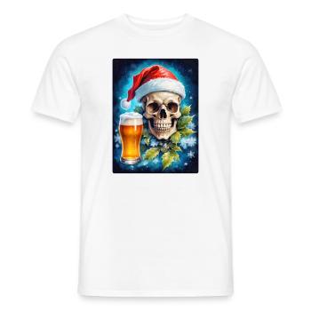 Weihnachten Skull Bier 1.3 - Männer T-Shirt - Weiß - Vorne - AI Model Male 178 dark (178cm)
