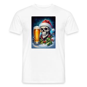 Weihnachten Skull Bier 1.8 - Männer T-Shirt - Weiß - Vorne - AI Model Male 178 dark (178cm)
