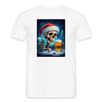 Weihnachten Skull Bier 1.5 - Männer T-Shirt - Weiß - Vorne - AI Model Male 178 dark (178cm)