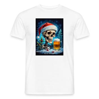 Weihnachten Skull Bier 2.5 - Männer T-Shirt - Weiß - Vorne - AI Model Male 178 dark (178cm)