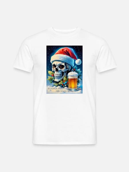 Weihnachten Skull Bier 2.8 - Männer T-Shirt - Weiß