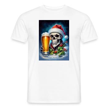 Weihnachten Skull Bier 2.7 - Männer T-Shirt - Weiß - Vorne - AI Model Male 178 dark (178cm)