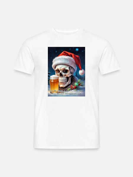 Weihnachten Skull Bier 2.10 - Männer T-Shirt - Weiß
