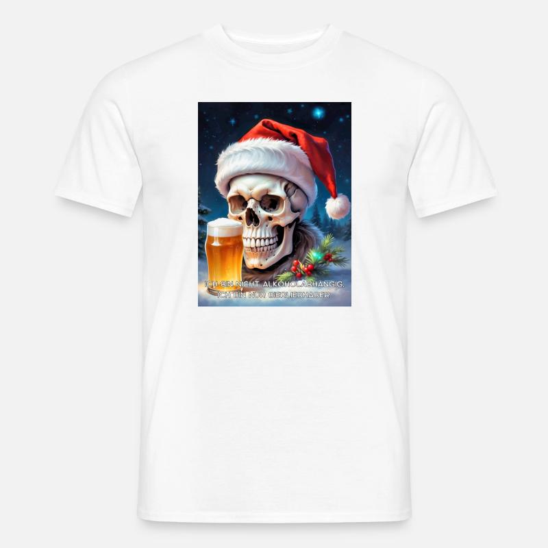 Weihnachten Skull Bier 2.10 - Männer T-Shirt - Weiß