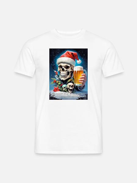 Weihnachten Skull Bier 2.12 - Männer T-Shirt - Weiß