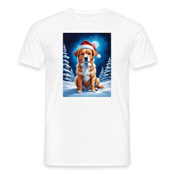 Winterlandschaft Hund 3.8 - Männer T-Shirt - Weiß - Vorne - AI Model Male 178 dark (178cm)