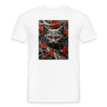 Spooky Plants Cat 1.2 - Men's T-Shirt - white - Front - AI Model Male 178 dark (178cm)