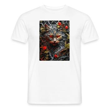 Spooky Plants Cat 1.1 - Men's T-Shirt - white - Front - AI Model Male 178 dark (178cm)