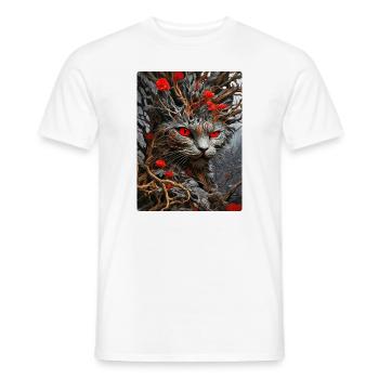 Spooky Plants Cat 1.7 - Men's T-Shirt - white - Front - AI Model Male 178 dark (178cm)