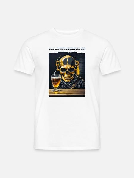Bier Experte Skull 1.7 - Männer T-Shirt - Weiß