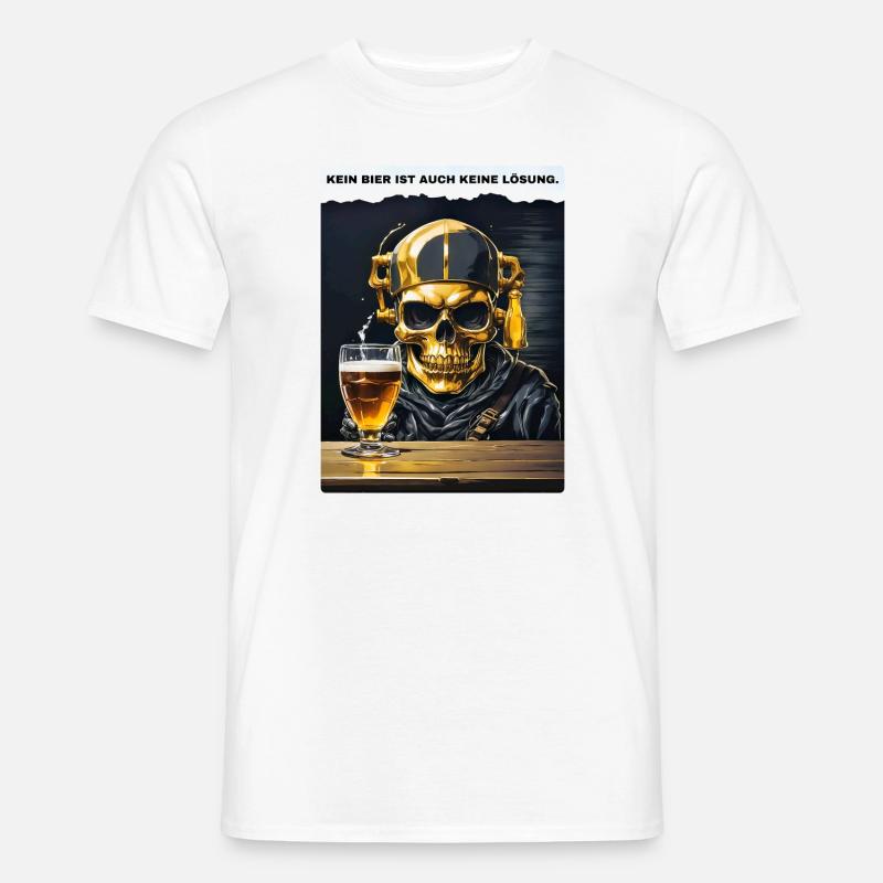 Bier Experte Skull 1.7 - Männer T-Shirt - Weiß