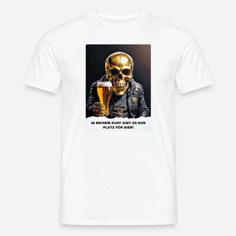 Bier Experte Skull 1.9 - Männer T-Shirt - Weiß
