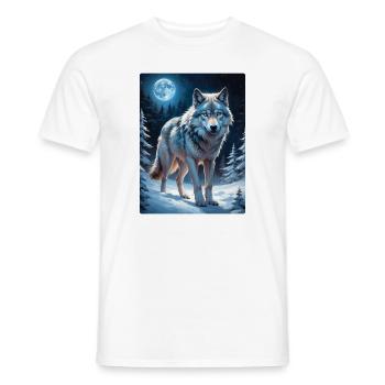 Loup de paysage d’hiver 1.5 - T-shirt homme - blanc - Devant - AI Model Male 178 dark (178cm)