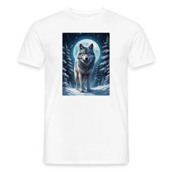 Loup Paysage d’hiver 1.13 - T-shirt homme - blanc - Devant - AI Model Male 178 dark (178cm)