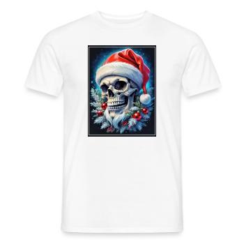 Christmas Skull 1.5 - Men's T-Shirt - white - Front - AI Model Male 178 dark (178cm)