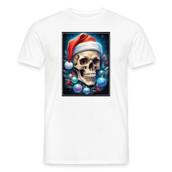 Crâne de Noël 1.11 - T-shirt homme - blanc - Devant - AI Model Male 178 dark (178cm)