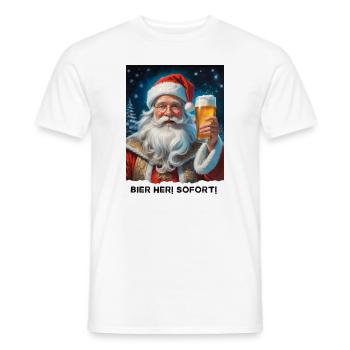 Weihnachten Santa Claus Bier 1.3 - Männer T-Shirt - Weiß - Vorne - AI Model Male 178 dark (178cm)