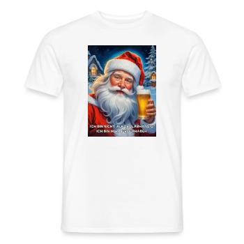 Christmas Santa Claus Beer 1.9 - Men's T-Shirt - white - Front - AI Model Male 178 dark (178cm)