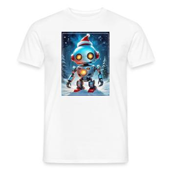 Robot Paysage d’Hiver 1.7 - T-shirt homme - blanc - Devant - AI Model Male 178 dark (178cm)