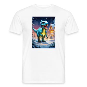 Winter Landscape Dino 3.2 - Men's T-Shirt - white - Front - AI Model Male 178 dark (178cm)