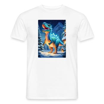 Winter Landscape Dino 3.6 - Men's T-Shirt - white - Front - AI Model Male 178 dark (178cm)