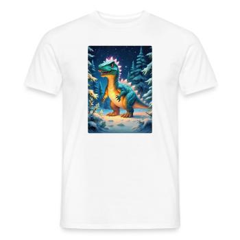 Winter Landscape Dino 3.3 - Men's T-Shirt - white - Front - AI Model Male 178 dark (178cm)