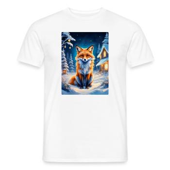 Winterlandschaft Fuchs 1.2 - Männer T-Shirt - Weiß - Vorne - AI Model Male 178 dark (178cm)