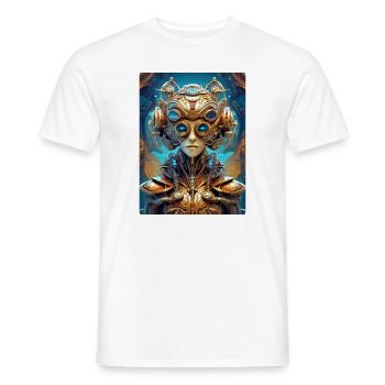 Steampunk Alien 1.6 - Men's T-Shirt - white - Front - AI Model Male 178 dark (178cm)
