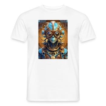 Steampunk Alien 1.20 - Men's T-Shirt - white - Front - AI Model Male 178 dark (178cm)