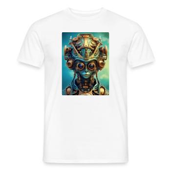 Steampunk Alien 1.3 - Men's T-Shirt - white - Front - AI Model Male 178 dark (178cm)