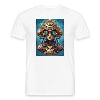 Steampunk Alien 1.2 - Men's T-Shirt - white - Front - AI Model Male 178 dark (178cm)