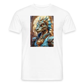 Steampunk Dragon 1.5 - Men's T-Shirt - white - Front - AI Model Male 178 dark (178cm)