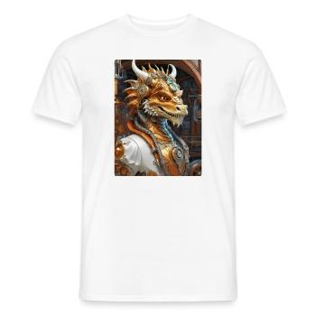 Dragon Steampunk 1.2 - T-shirt homme - blanc - Devant - AI Model Male 178 dark (178cm)