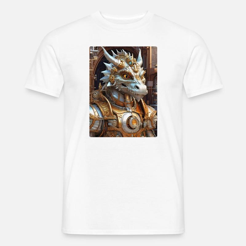 Steampunk Dragon 1.12 - Männer T-Shirt - Weiß