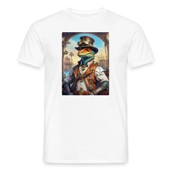 Steampunk Dino 1.9 - Men's T-Shirt - white - Front - AI Model Male 178 dark (178cm)