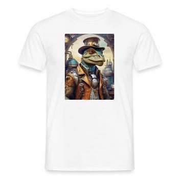 Steampunk Dino 1.16 - Men's T-Shirt - white - Front - AI Model Male 178 dark (178cm)