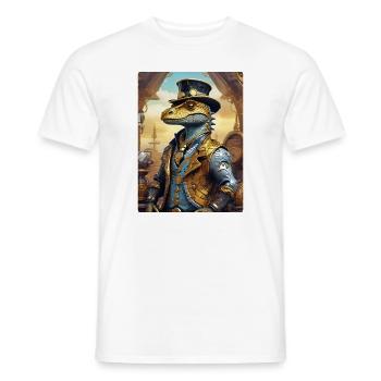 Dino Steampunk 1.22 - T-shirt homme - blanc - Devant - AI Model Male 178 dark (178cm)