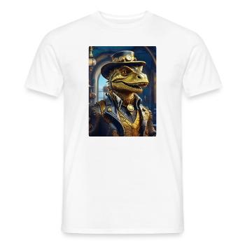 Steampunk Dino 1.19 - Men's T-Shirt - white - Front - AI Model Male 178 dark (178cm)