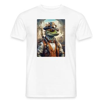 Steampunk Dino 1.17 - Men's T-Shirt - white - Front - AI Model Male 178 dark (178cm)