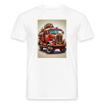 Steampunk Fire Truck 1.6 - Männer T-Shirt - Weiß - Vorne - AI Model Male 178 dark (178cm)
